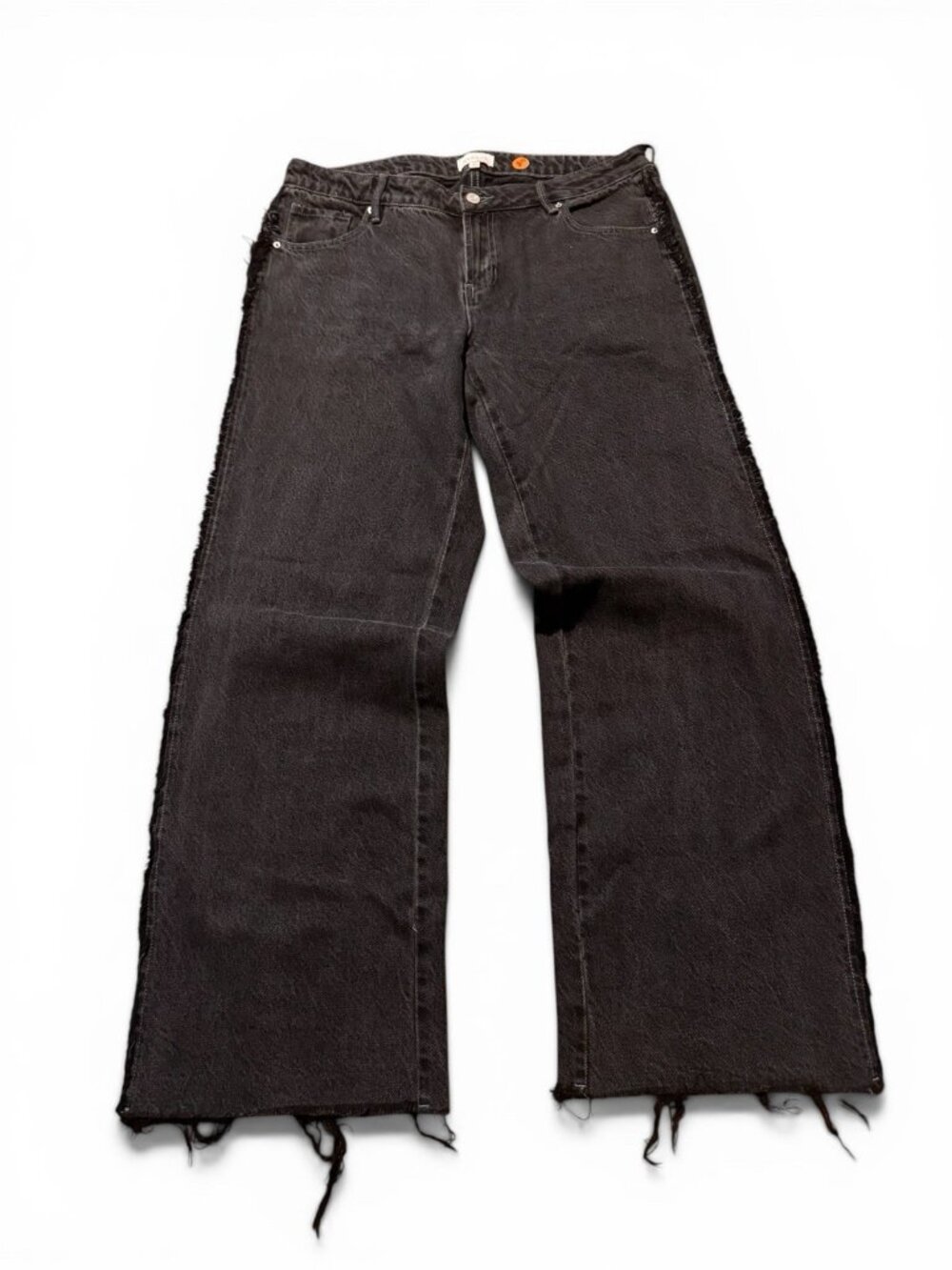 Pacsun Women’s Size 30 Black Frayed Wren Low Rise Wide Leg Jeans Baggy Y2K Style